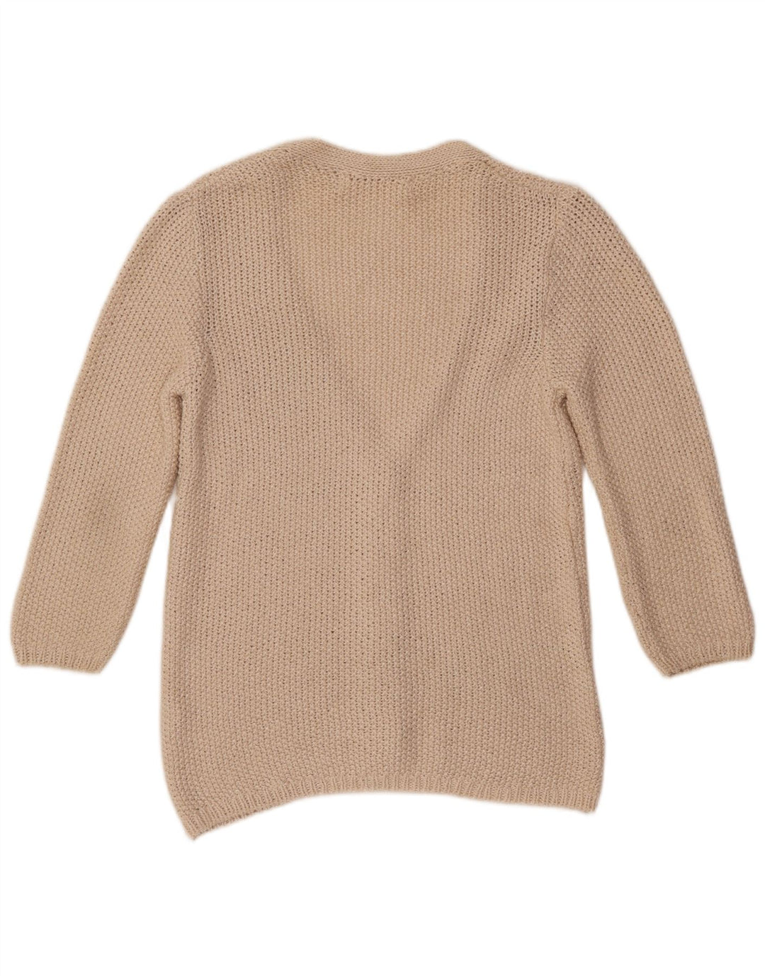 ZARA Damen Strickjacke mit 3/4-Ärmeln, Gr. 12, Mittelbeige