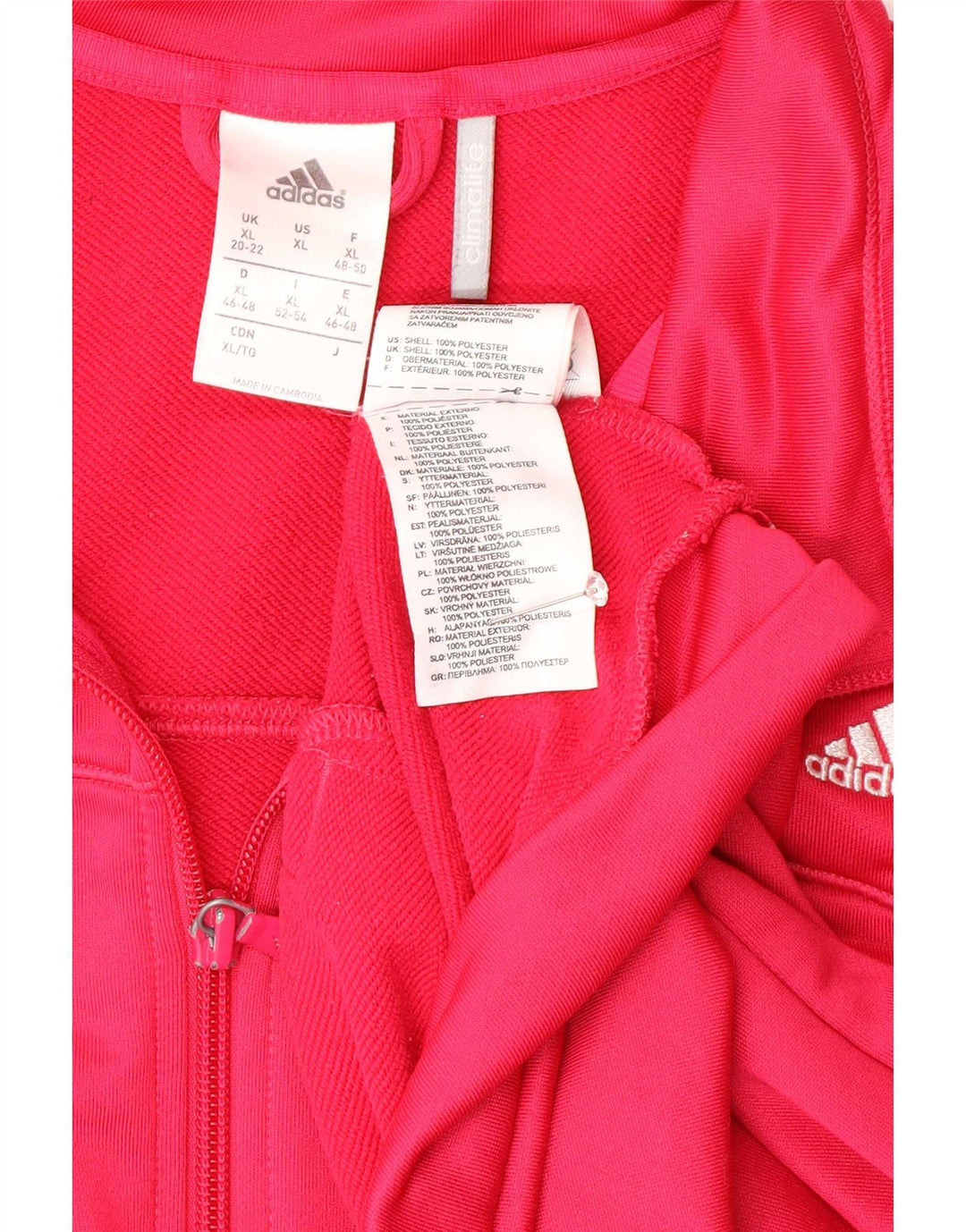 Adidas Damen Climalite Trainingsanzug Top Jacke UK 20/22 XL Rosa Polyester