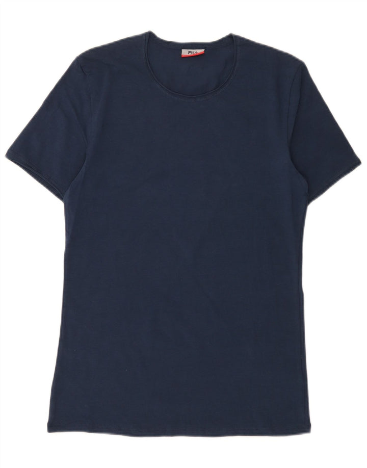 Fila Herren T-Shirt Top Small Marineblau Baumwolle