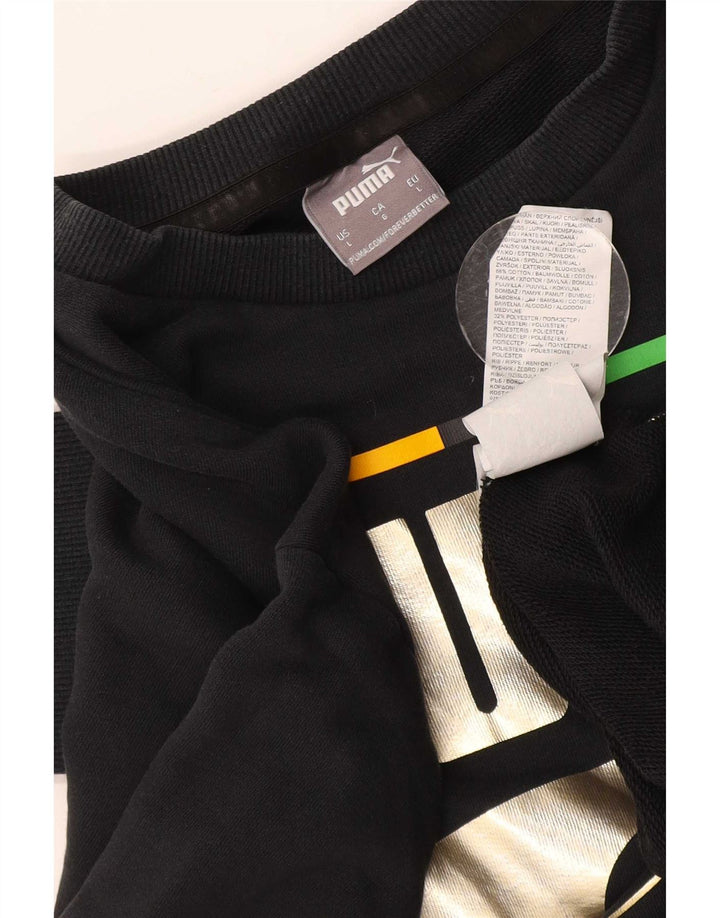 Puma Herren Grafik-Sweatshirt-Pullover, groß, schwarze Baumwolle