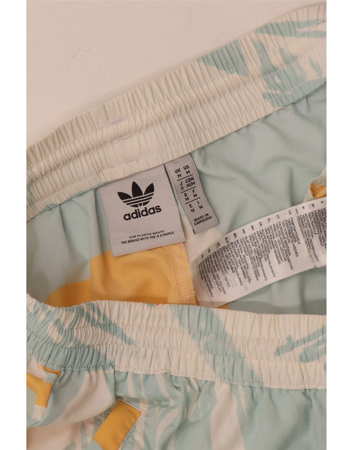 Adidas Herren-Sportshorts mit abstraktem Muster, mittelblaues Polyester