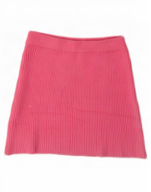 Zara Damen Strick-Minirock Small W26 Rosa Viskose