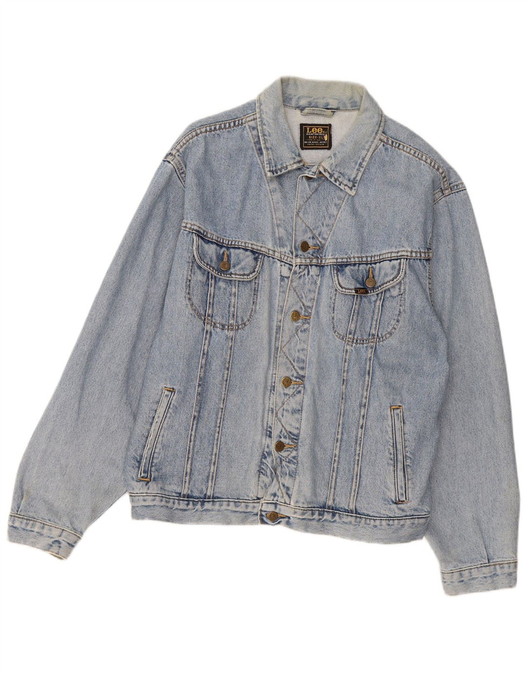 Lee Herren Jeansjacke UK 42 XL Blaue Baumwolle