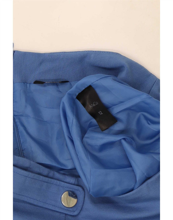 Gerader Damenrock von M&Co UK 12 Medium W30 Blaue Viskose