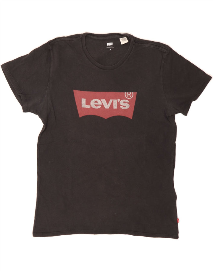LEVI'S Mens Graphic T-Shirt Top Medium Black Cotton Vintage Levi's and Second-Hand Levi's from Messina Hembry 