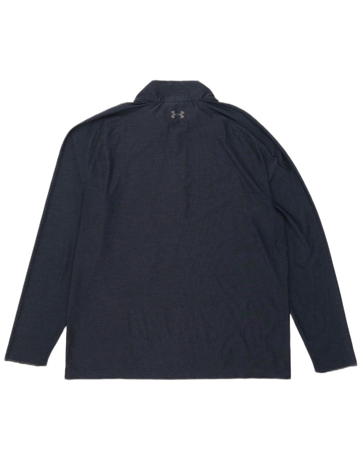 Under Armour Herren-Pullover-Trainingsanzugoberteil mit Reißverschluss, Größe L, Marineblau meliert