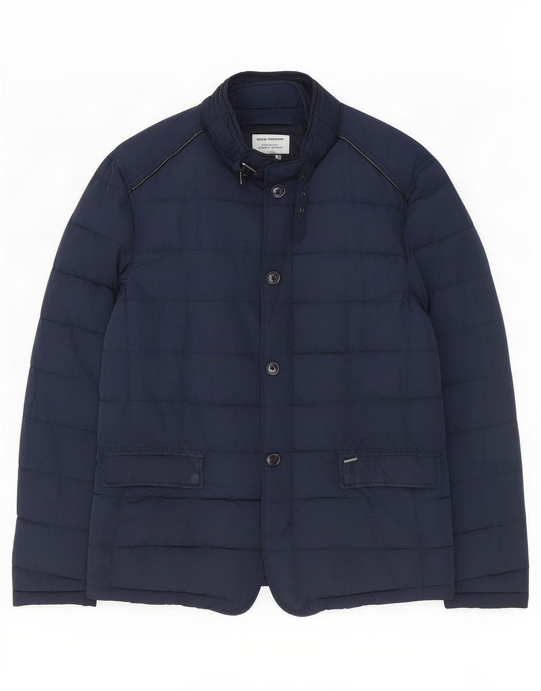 Zara Herren Wattierte Jacke UK 38 Medium Marineblau Polyester