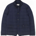 Zara Herren Wattierte Jacke UK 38 Medium Marineblau Polyester