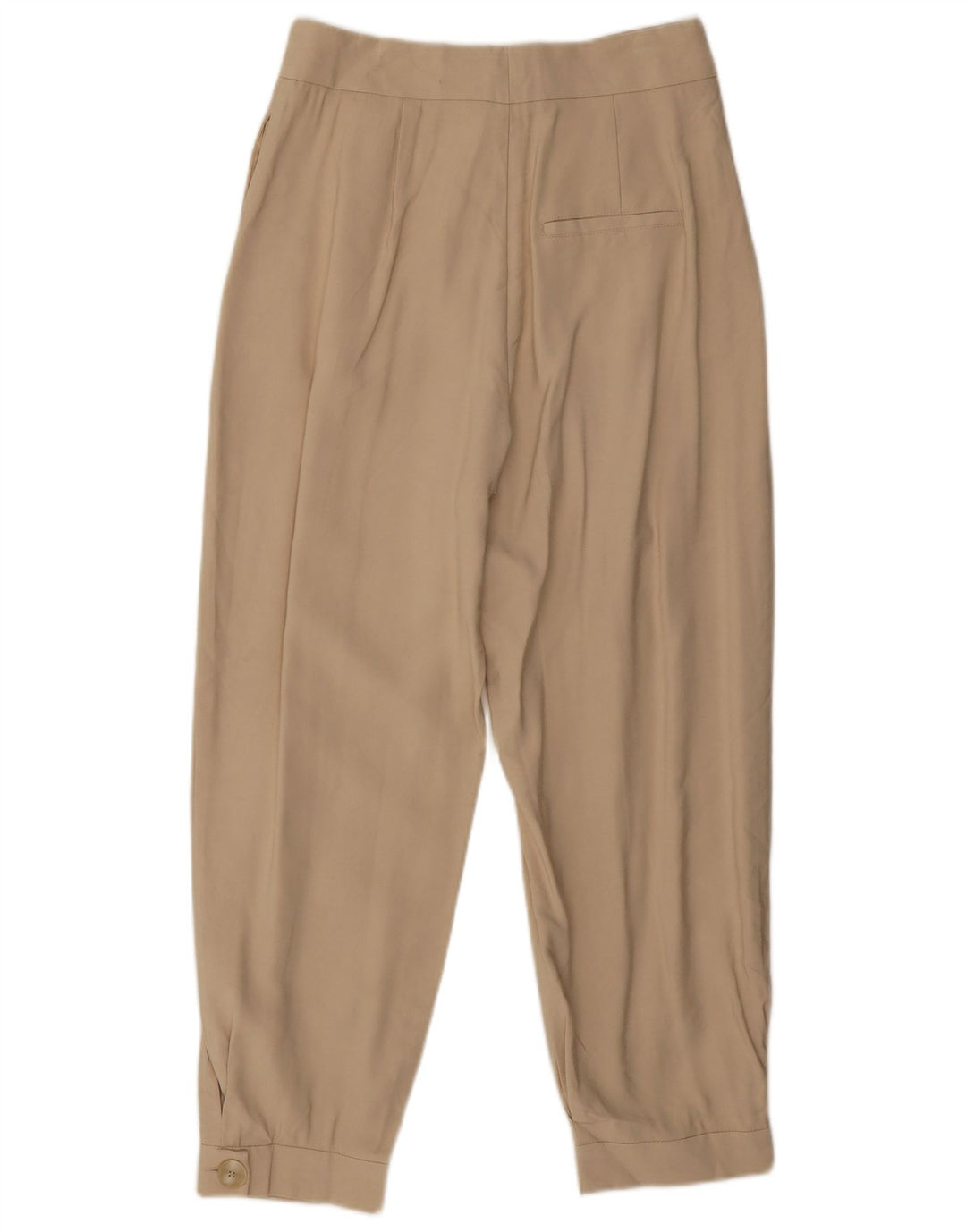 Zara Damen-PEGged-Cropped-Hose, Größe S, W26, L25, Beige Viskose