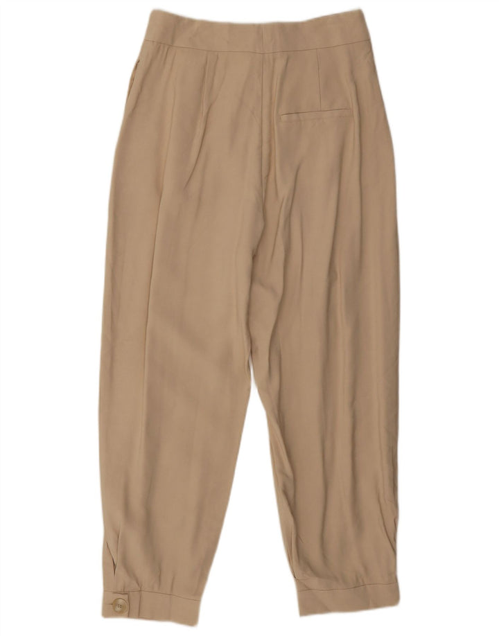 Zara Damen-PEGged-Cropped-Hose, Größe S, W26, L25, Beige Viskose