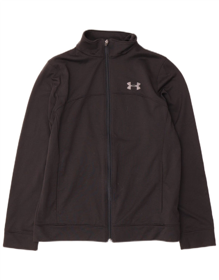 Under Armour Jungen-Trainingsanzug-Top-Jacke, 11–12 Jahre, groß, schwarzes Polyester