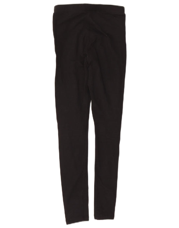 Adidas Damen Graphic Leggings UK 8 Small Schwarz Baumwolle
