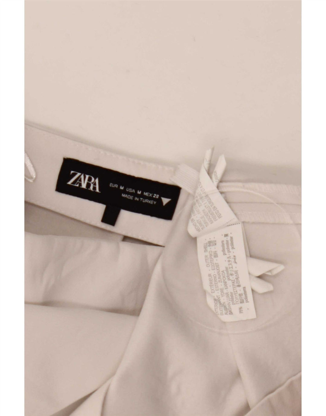 Zara Damen-Shorts mit hoher Taille, mittelgroß, W28, gebrochenes Weiß, Polyester
