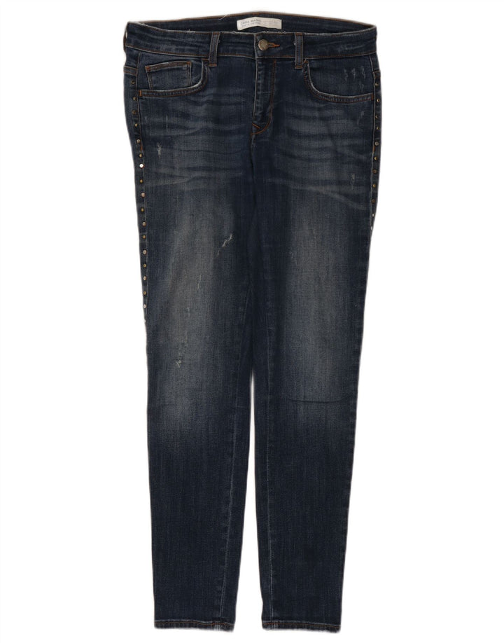 Zara Damen Distressed Skinny Jeans EU 40 Medium W30 L29 Blau