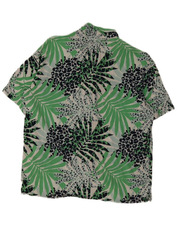 Jack & Jones Herren Kurzarmhemd Small Green Floral Viscose Beach