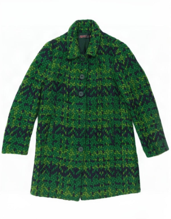 Desigual Damenmantel EU 44 XL Grünes geometrisches Polyester