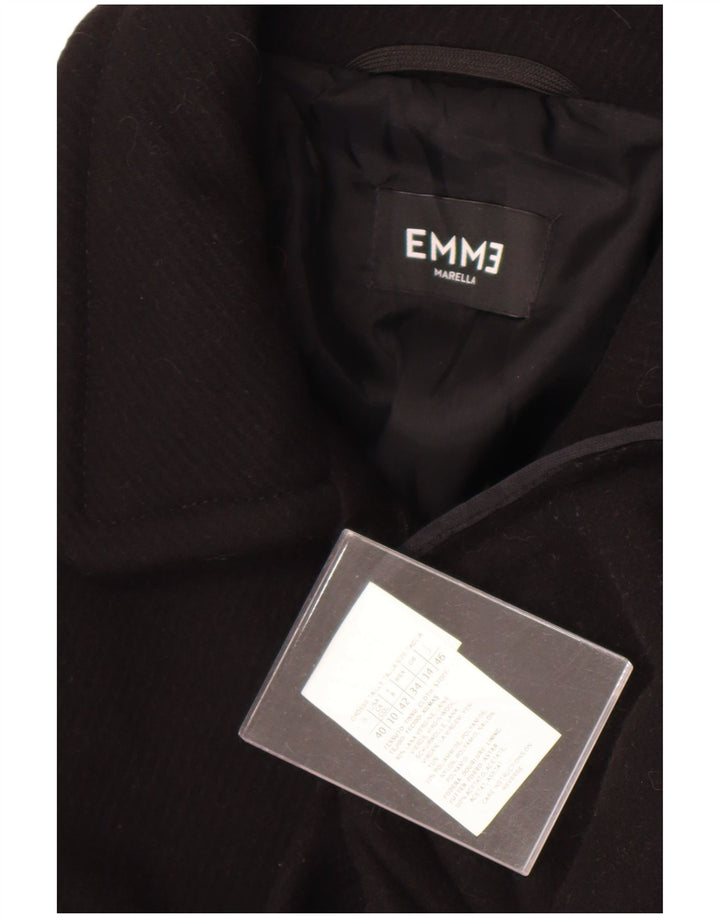 Marella Damenmantel UK 14 Große schwarze Schurwolle