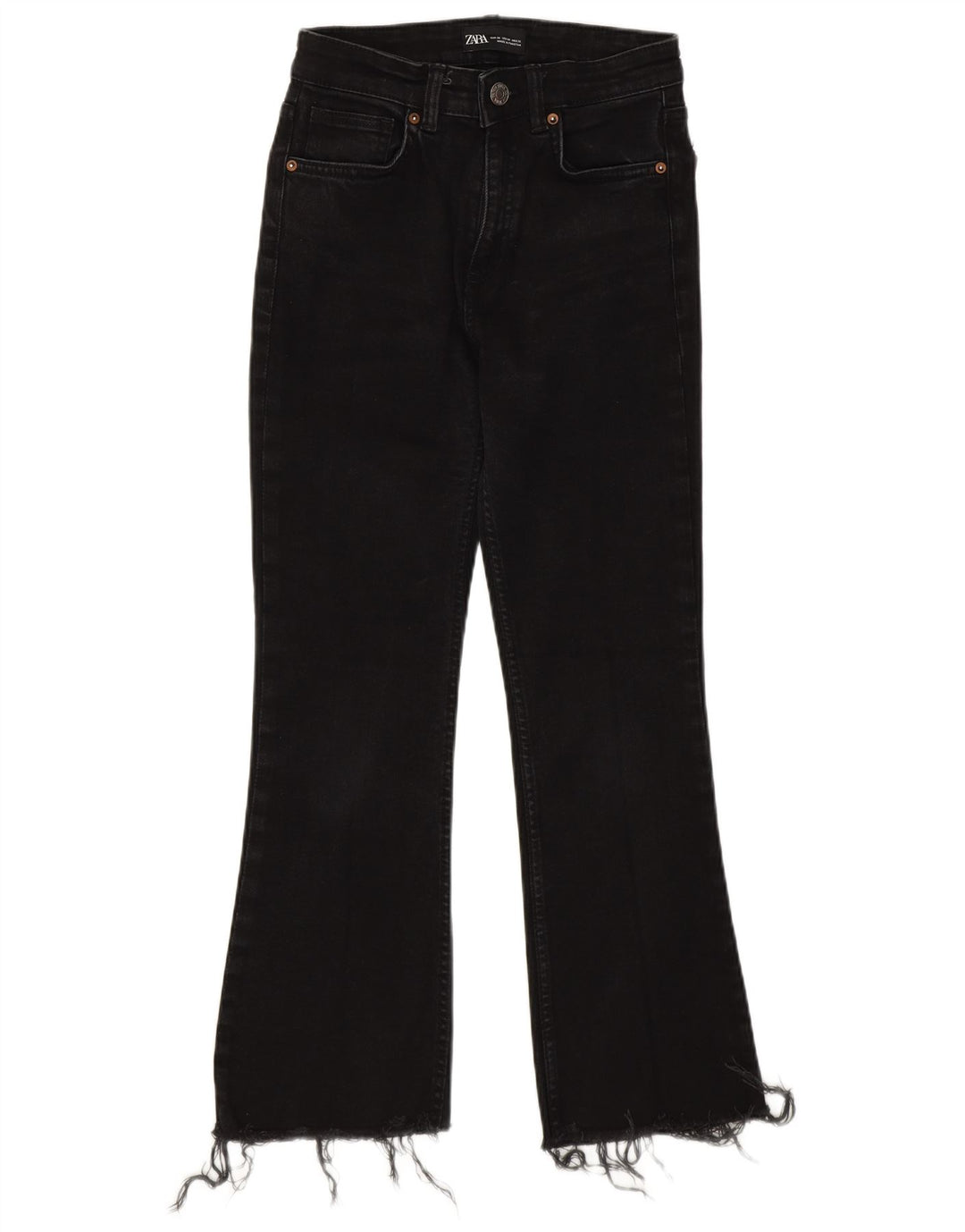 Zara Damen Bootcut Jeans EU 36 XS W26 L25 Schwarz