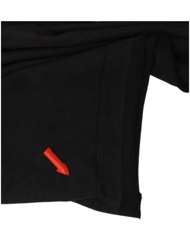 Fila Damen Grafik T-Shirt Top UK 16 Large Schwarz