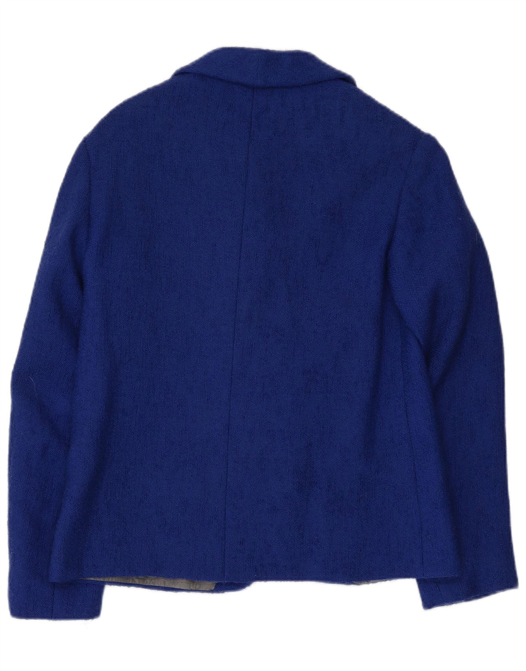VINTAGE Damen 4-Knopf-Blazerjacke UK 12 Mittelblau
