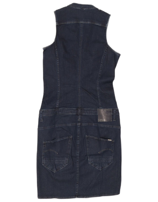 G-Star Damen ärmelloses Jeanskleid UK 10 Small Marineblau Baumwolle