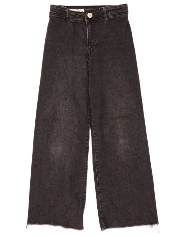 Zara Mädchen-Jeans mit weitem Bein, 11–12 Jahre, W26 L26, graue Baumwolle