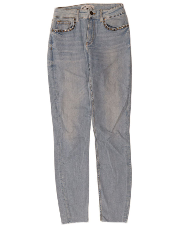 Zara Damen Skinny Jeans EU 36 XS W26 L28 Blaue Baumwolle