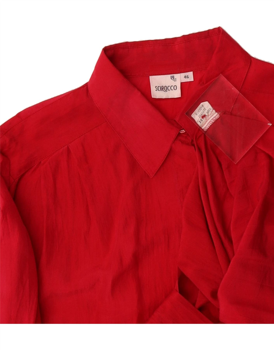 SCIROCCO Womens Shirt Blouse IT 46 Large Red Silk Vintage Scirocco and Second-Hand Scirocco from Messina Hembry 