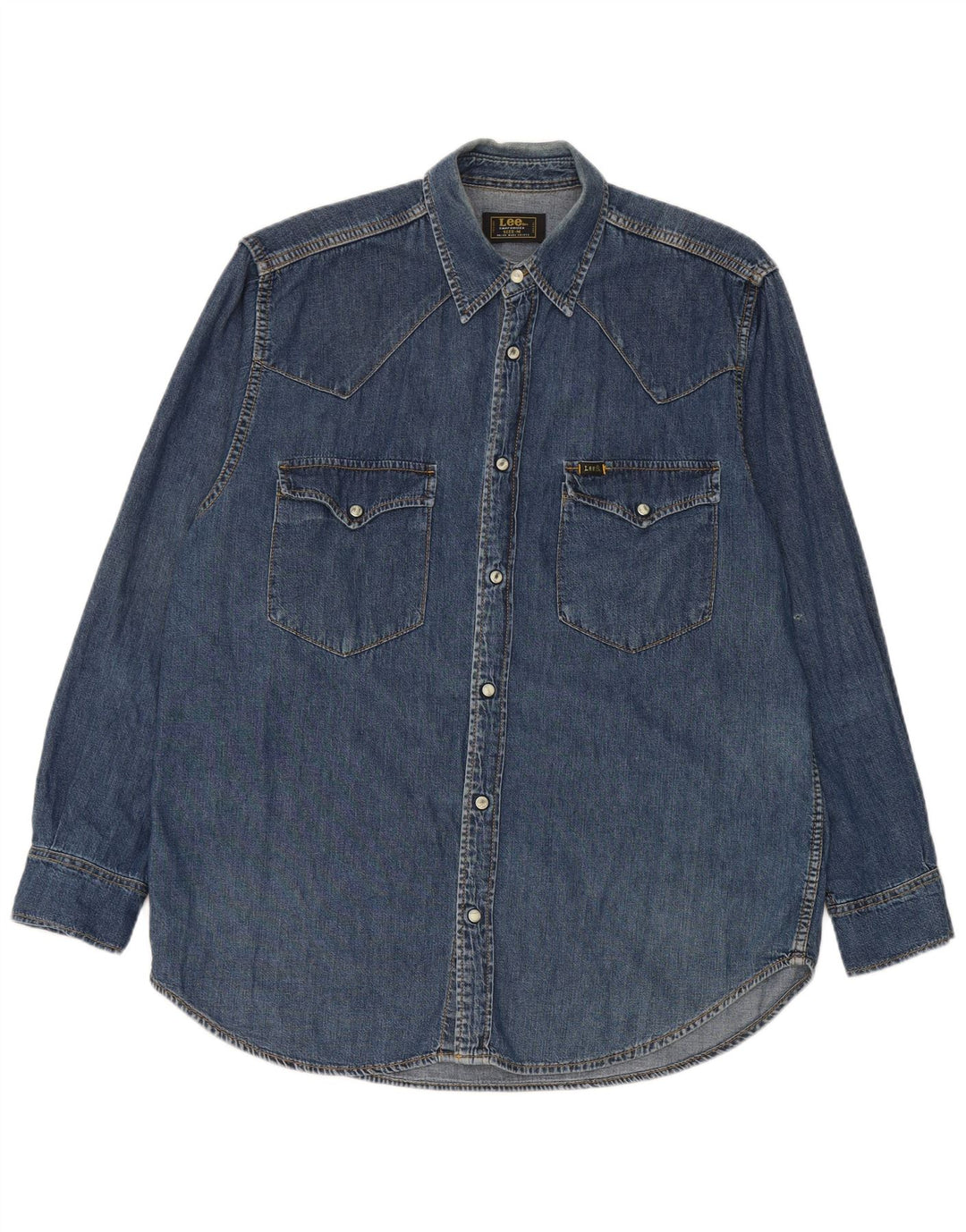 Lee Herren-Jeanshemd aus mittelblauer Baumwolle