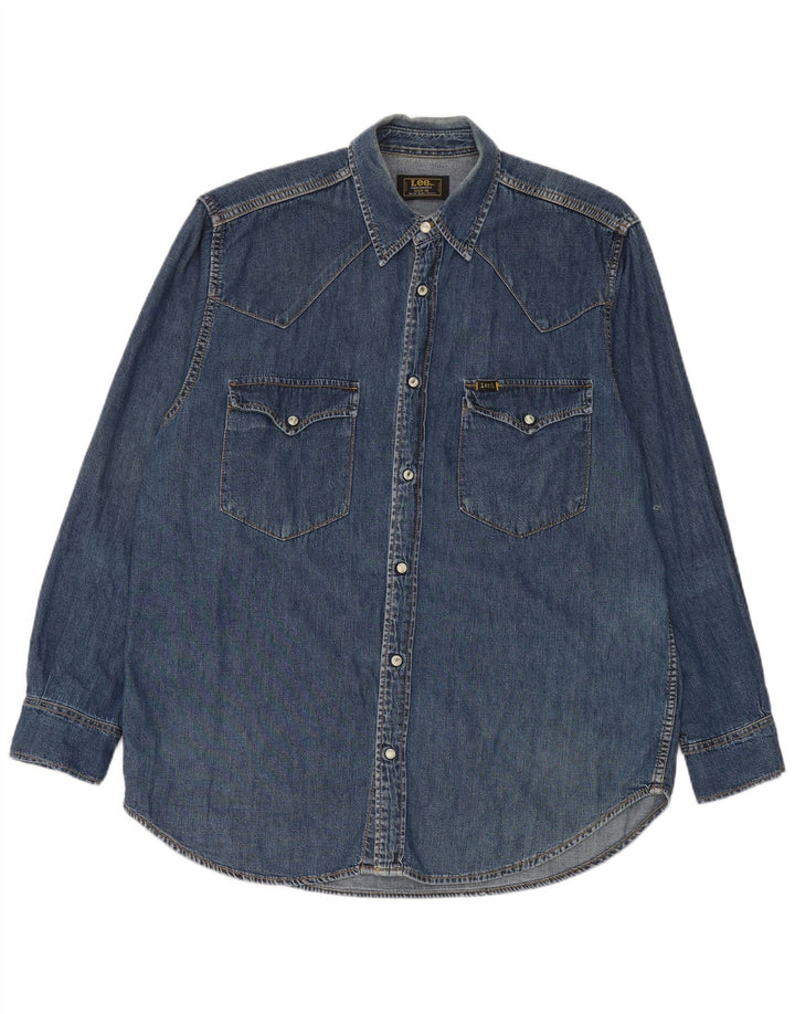 Lee Herren-Jeanshemd aus mittelblauer Baumwolle