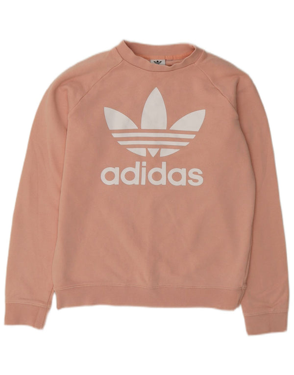 Adidas Damen Graphic Sweatshirt Pullover UK 14 Mittelrosa