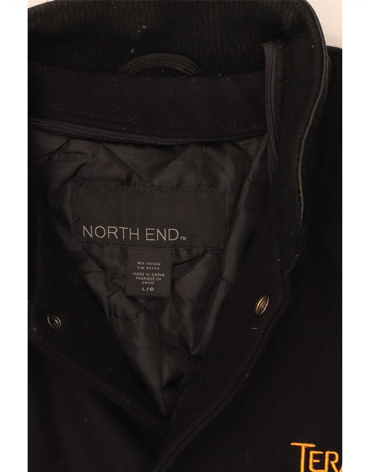 North End Herren-Varsity-Jacke, UK 40, große schwarze Wolle