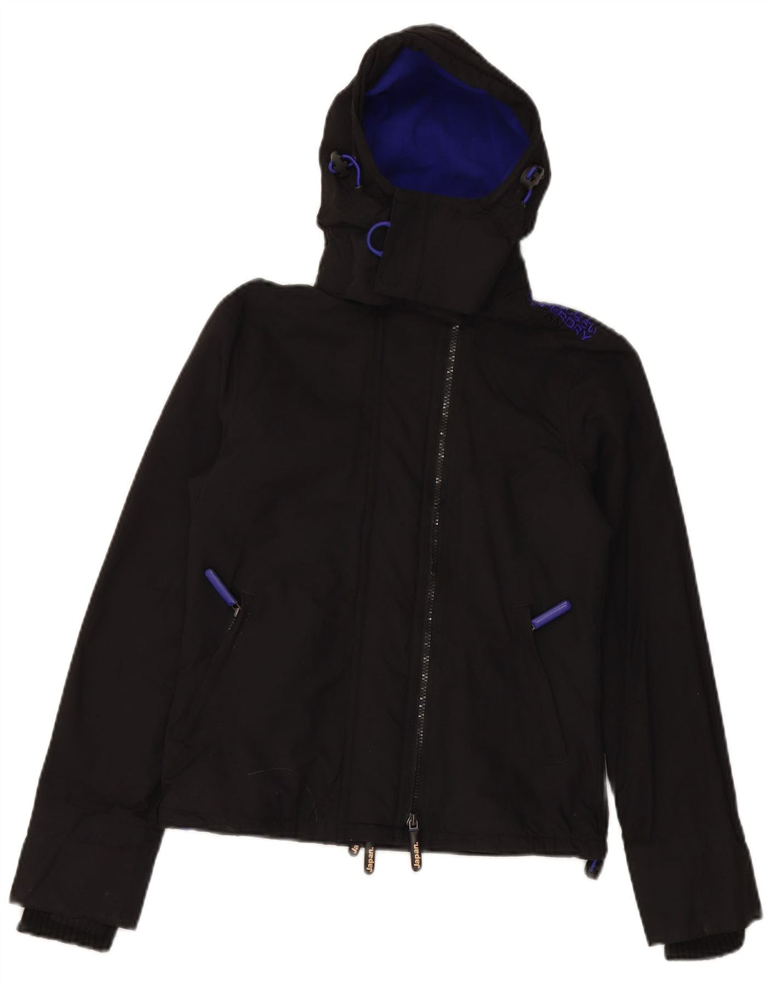 SUPERDRY Damen The Windcheater Kapuzen-Windjacke UK 6 XS Schwarz
