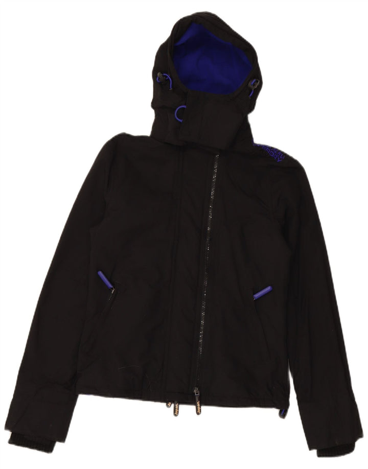 SUPERDRY Damen The Windcheater Kapuzen-Windjacke UK 6 XS Schwarz
