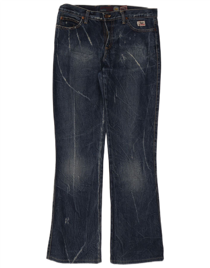 Roy Rogers Damen Seven Bell Distressed Bootcut Jeans W30 L32 Blau