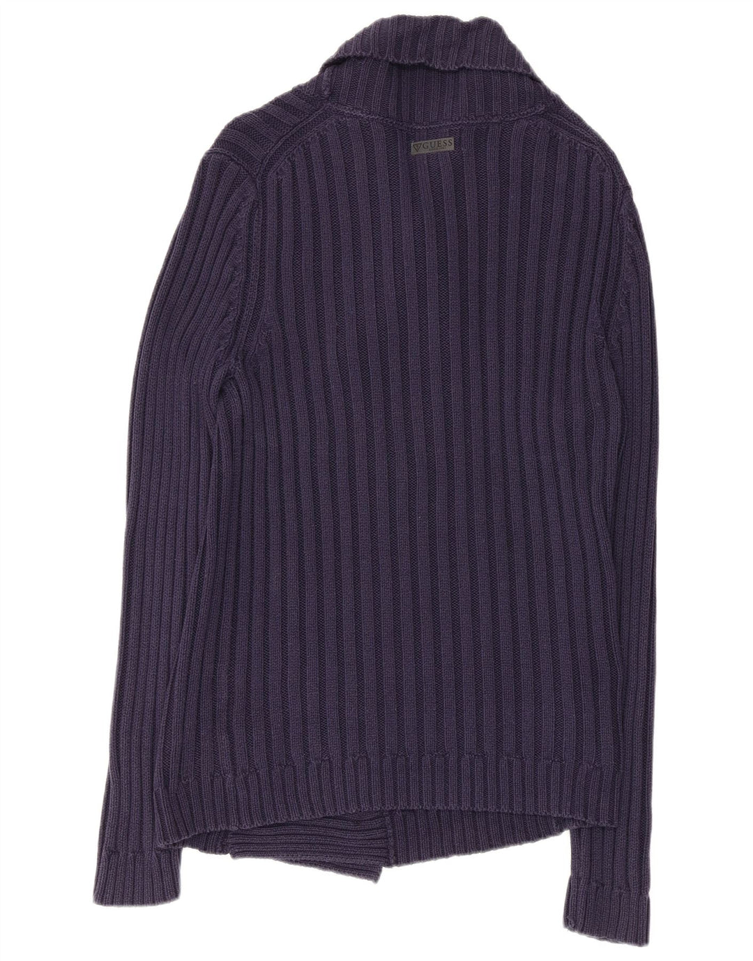 GUESS Damen-Cardigan-Pullover UK 14 Große marineblaue Baumwolle