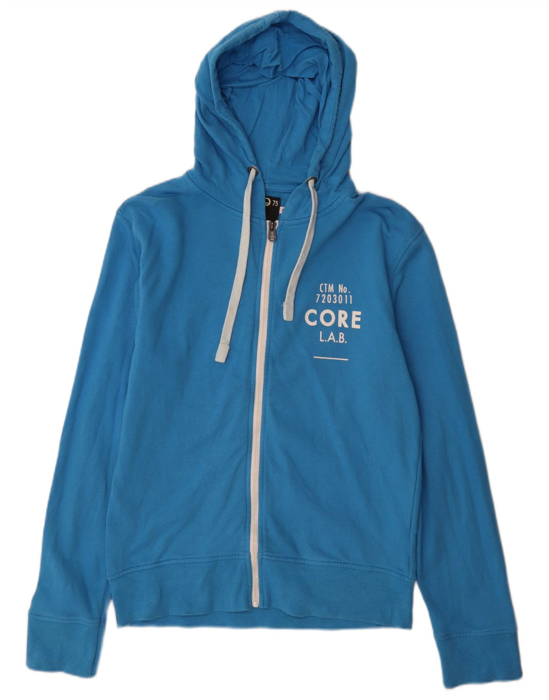 Jack & Jones Herren-Kapuzenpullover mit grafischem Reißverschluss, mittelblaue Baumwolle
