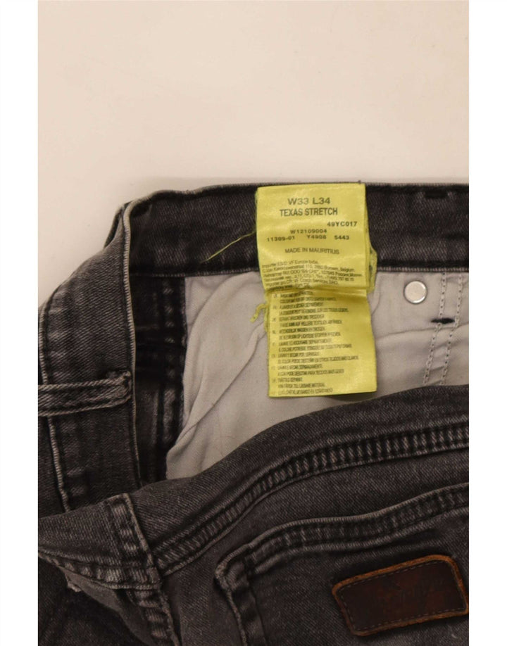 Wrangler Herren Texas Stretch Straight Jeans W33 L34 Graue Baumwolle