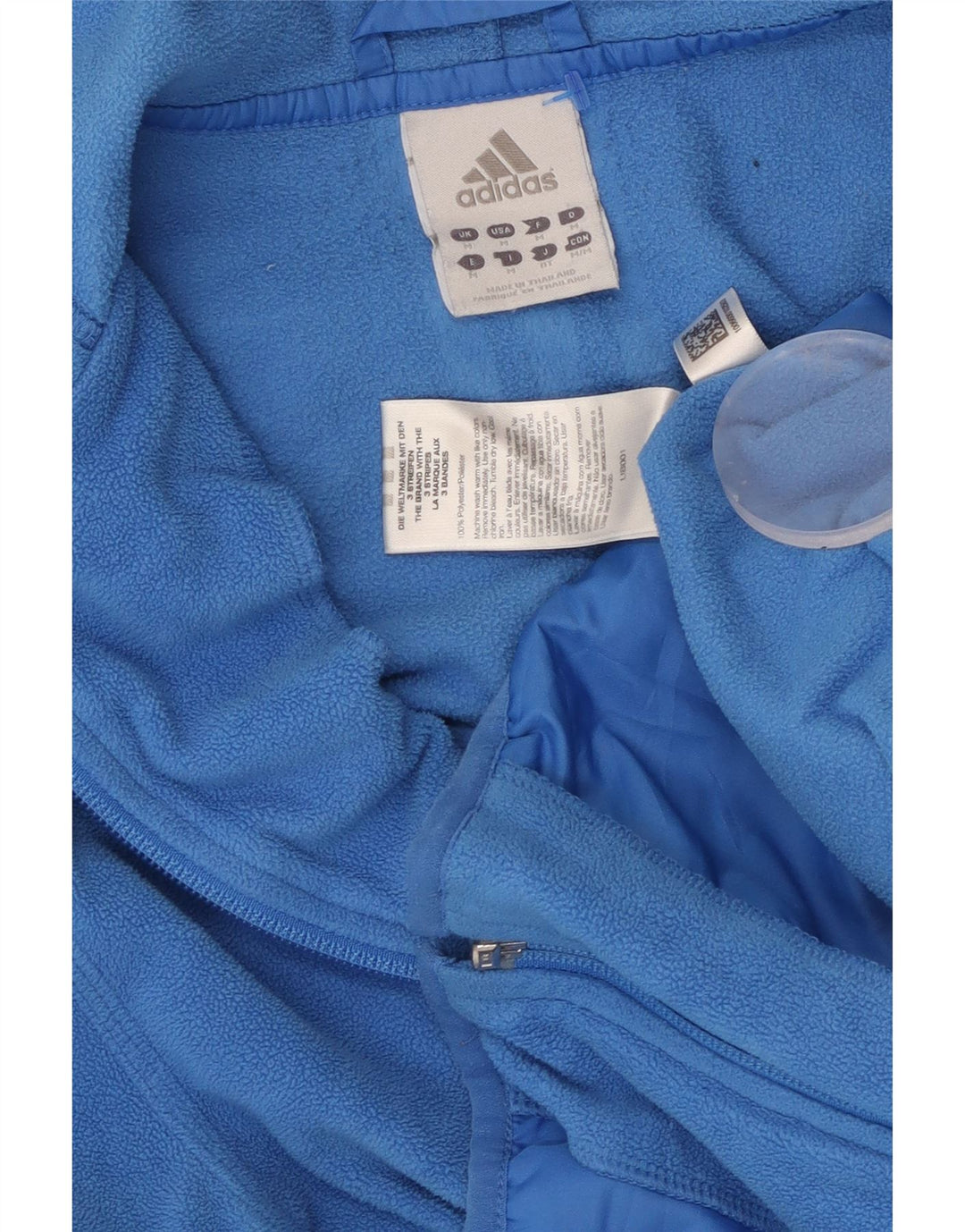 ADIDAS Kapuzen-Fleecejacke für Jungen, 9–10 Jahre, mittelblaues Polyester