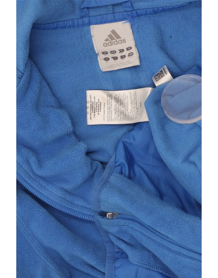ADIDAS Kapuzen-Fleecejacke für Jungen, 9–10 Jahre, mittelblaues Polyester