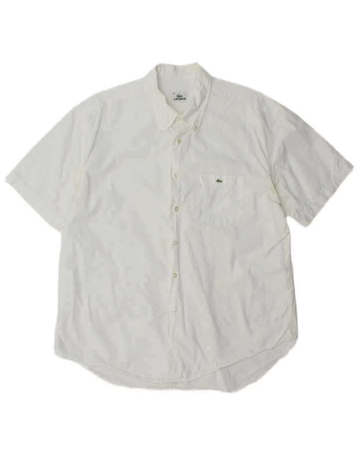 Lacoste Herren Kurzarmhemd Größe 44 XL Weiß