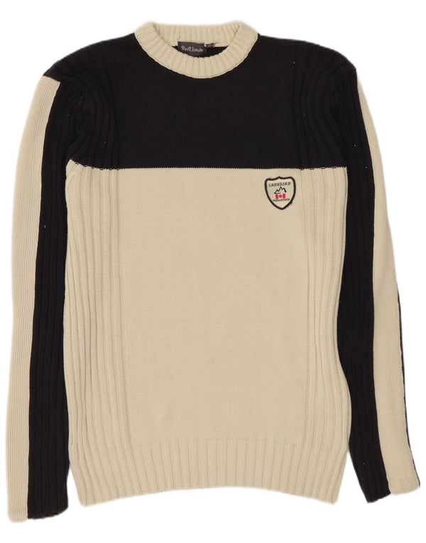 PORT LOUIS Herren-Pullover mit Rundhalsausschnitt, IT 56 XL, Marineblau, Farbblock