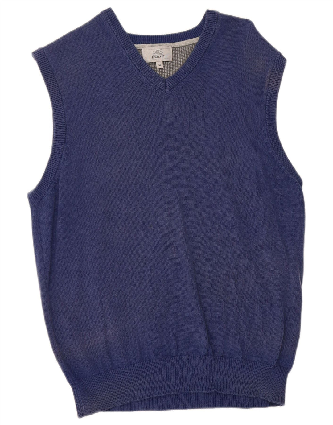 Marks & Spencer Herren-Tanktop mit normaler Passform, mittelblaue Baumwolle
