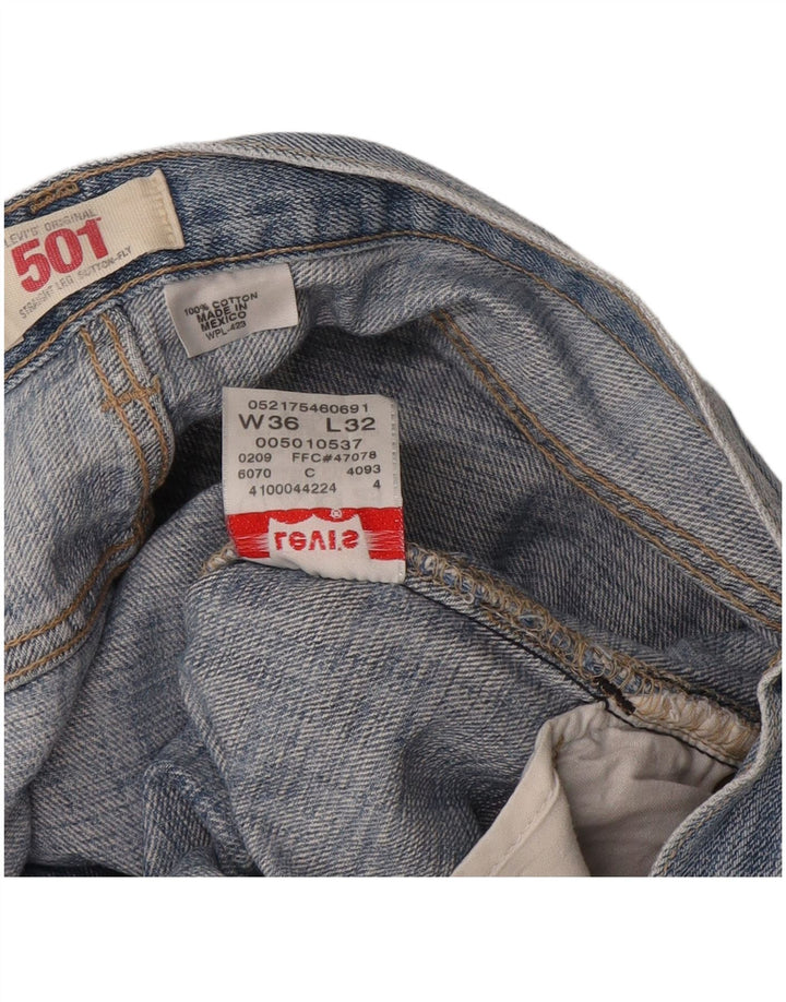 Levi's Herren 501 Straight Jeans W36 L32 Blaue Baumwolle