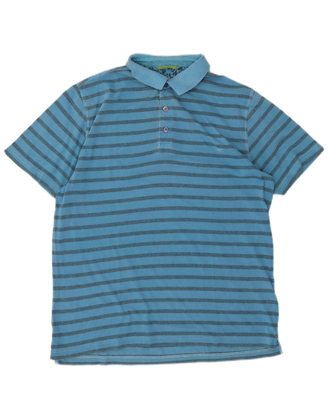 Camel Active Herren-Poloshirt, groß, blau gestreift, Baumwolle