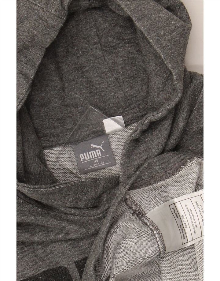 PUMA Jungen Graphic Hoodie Pullover 12–13 Jahre große graue Baumwolle
