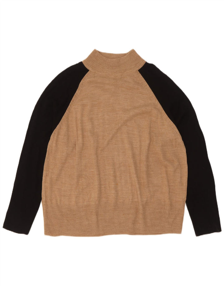 Marks & Spencer Herren-Pullover mit Rollkragen, groß, Beige, Farbblock