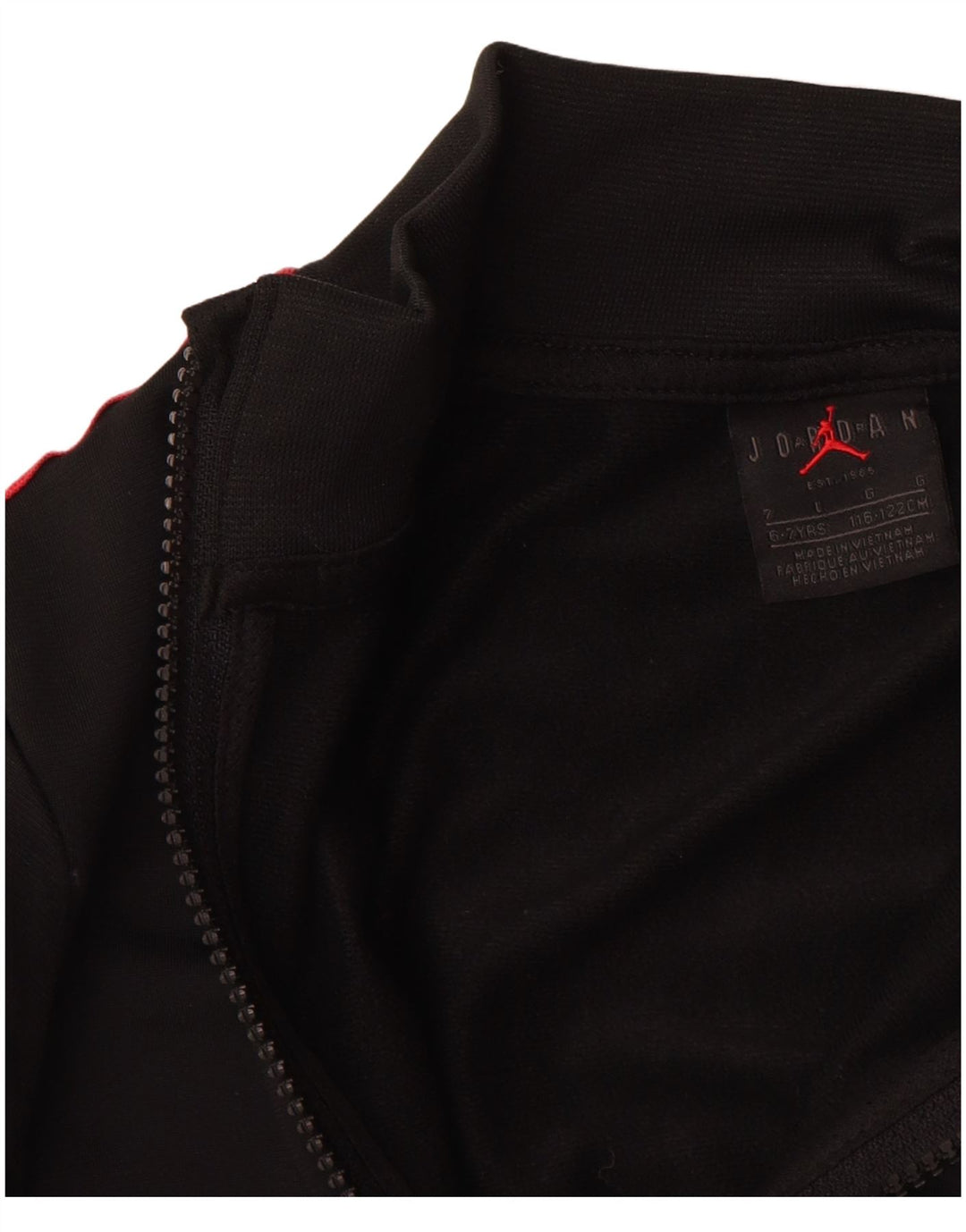 JORDAN Jungen-Trainingsanzugoberteil mit Grafik, 6–7 Jahre, Schwarz