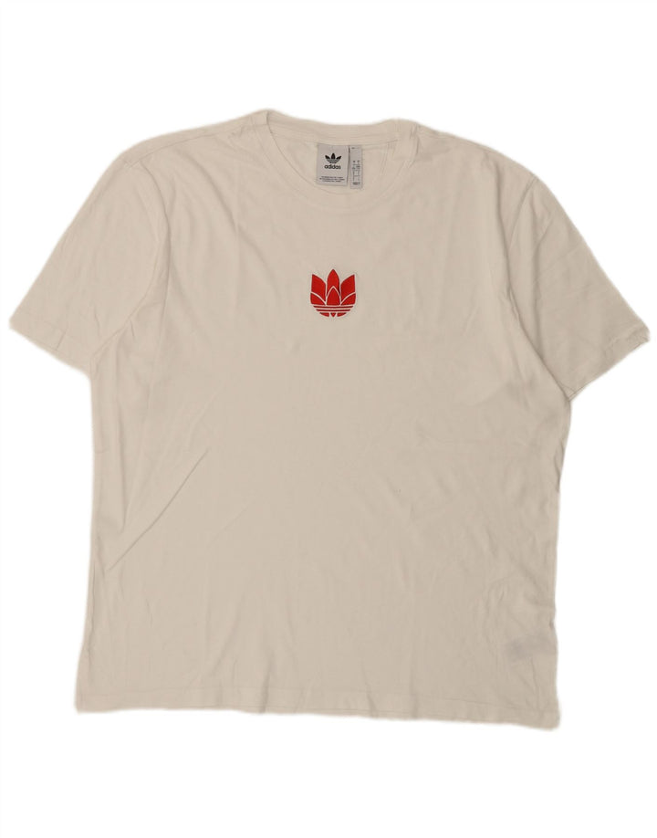 Adidas Herren T-Shirt mit Grafik, groß, aus weißer Baumwolle