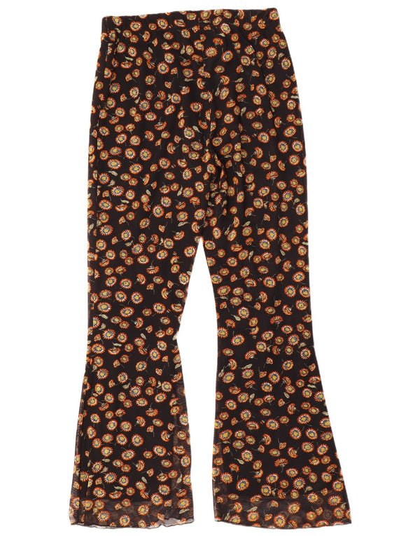Joe Browns Damen Flare Freizeithose UK 12 Medium W32 L31 Schwarz geblümt